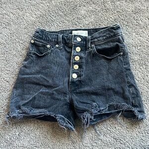 Abercrombie Black Distressed High Rise Short Size 24 or 00